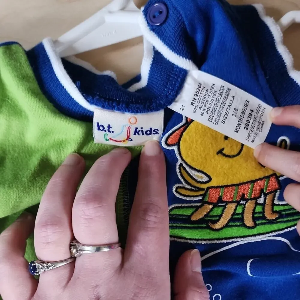 B.T. Kids Vintage Surfing Octopus Blue and Green Matching Set